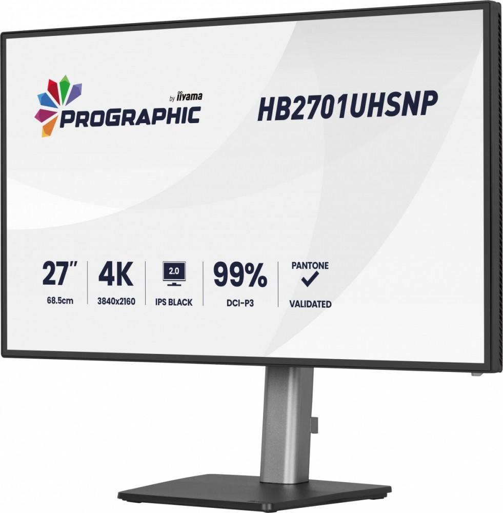 Monitor 27 inches ProGraphic HB2701UHSNP-B1 4K,IPS BLACK 2.0,450cd,VESA USB-c dock(PD:96W),HDMI,DP,DAISY/CHAIN,4xUSB,RJ45,3000:1