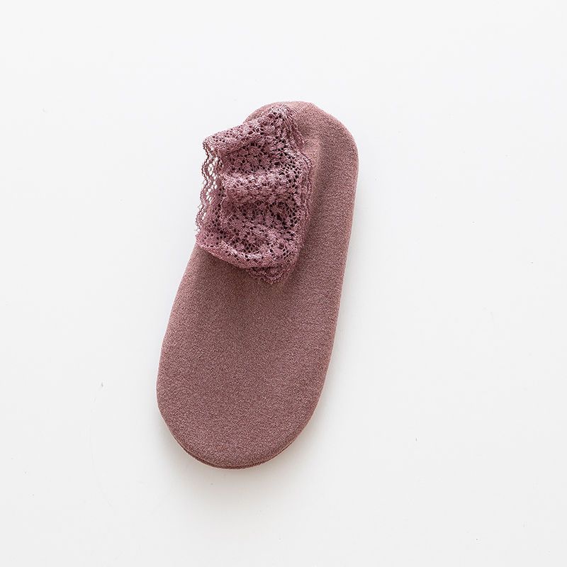 Lace Ankle Socks Non-slip Floor Socks Women's Autumn Winter Thickened Warm Fleece Socks