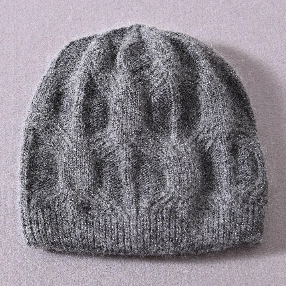 Children's knitted hat rabbit velvet cobweb model with bright silk soft cute autumn and winter outdoor wool hat warm and windproof