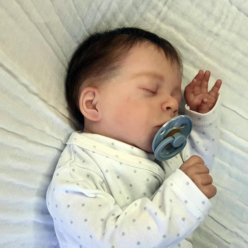 18-дюймовая живая кукла Bebe Reborn Doll Jude с мягким на ощупь тканевым телом, кукла для новорожденных, милая спящая 3D-кукла с имитацией кожи для детей, подарки на день рождения