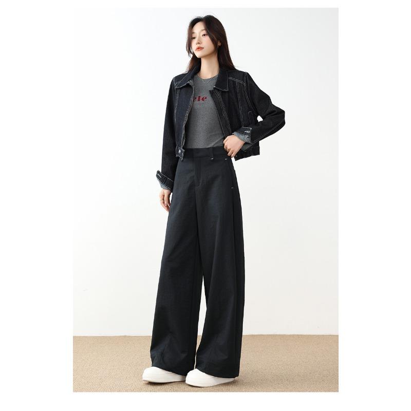 Women High Waist Wide Leg Cutting Cargo Pants