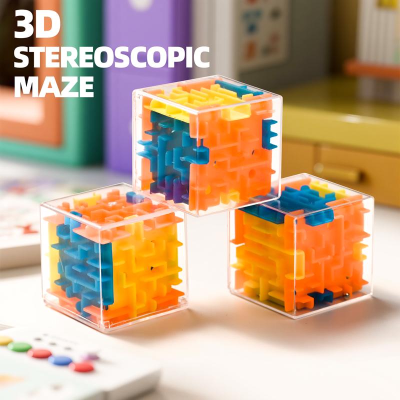Speed Toys 1-3 шт. 3D Лабиринт Магический куб Шестигранный Прозрачный Куб-головоломка Перекатывающийся шарик Обучающий Образовательный Снимающий стресс Подарок Презенты