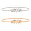 Leaf Metal Buckle Belts for Women Ladies Elastic Waist Chain Belt Female Gold Silver Thin Belts
