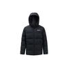 FW22 Solid Color Logo Print Zip-Up Hooded Down Jacket Men Outerwear Black 952247950-3