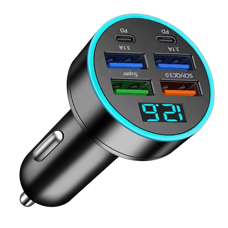 Мощный USB-адаптер Высокоскоростная зарядка Автомобильное зарядное устройство 66 Вт USB-зарядка для телефона С несколькими портами Запасные части для интерьера автомобиля