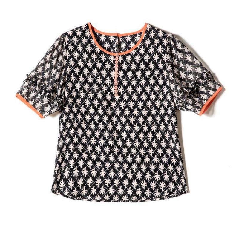 Новая шифоновая рубашка с цветочным принтом, женская рубашка с короткими рукавами и круглым воротником, свободный повседневный топ, женская одежда, женские Blusas