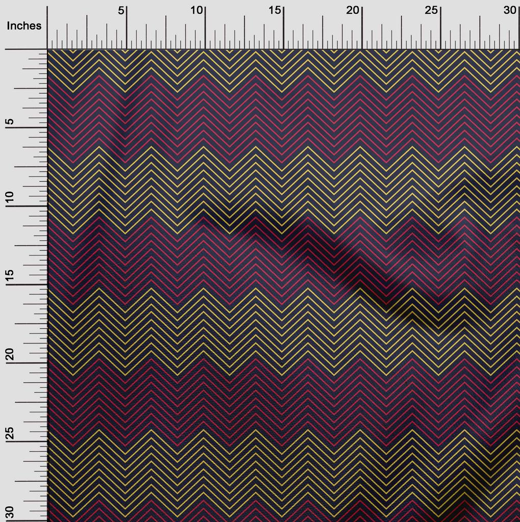 oneOone Cotton Flex Black Fabric Chevron Geometric Sewing Craft Projects Fabric Prints By Yard 40 Inch