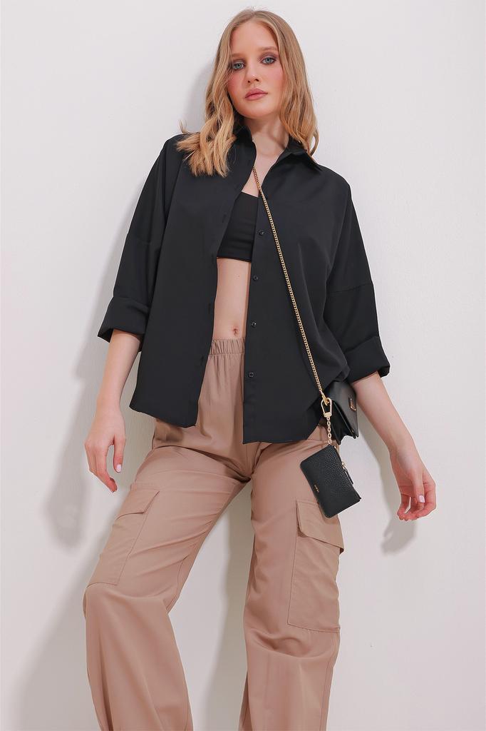 Женская рубашка, модная бежевая базовая рубашка из хлопка нового сезона с манжетами