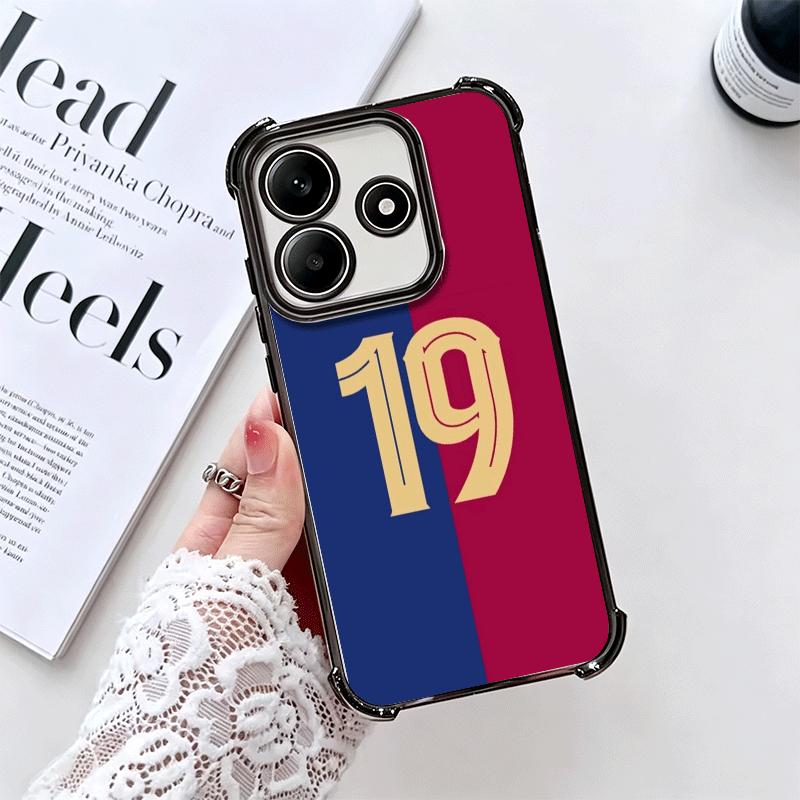 Чехол для телефона с покрытием Football Номер 7 10 19 для Xiaomi Redmi Note 14 15 Pro Plus 13 12 11 11S 11T 10 9S 9 5G Защита от падения Airbag Co