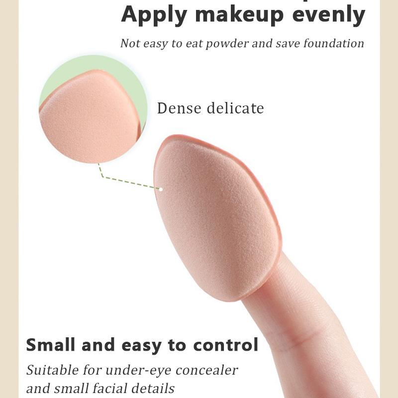 Fingertip Air Cushion Leather Mini Finger Thumb Powder Puff Concealer Powder Powder Set Makeup Dry and Wet Use No Powder Student Makeup Tools