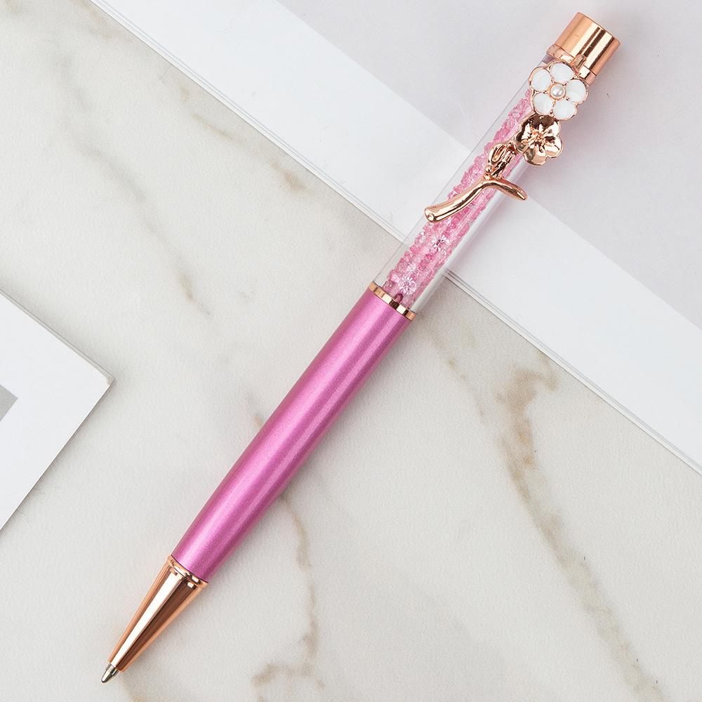 1 шт. шариковая ручка Lytwtw's Flow Oil Flower Wedding Metal Copper Quicksand Pen Office School Канцелярские принадлежности Rose Gold Gift