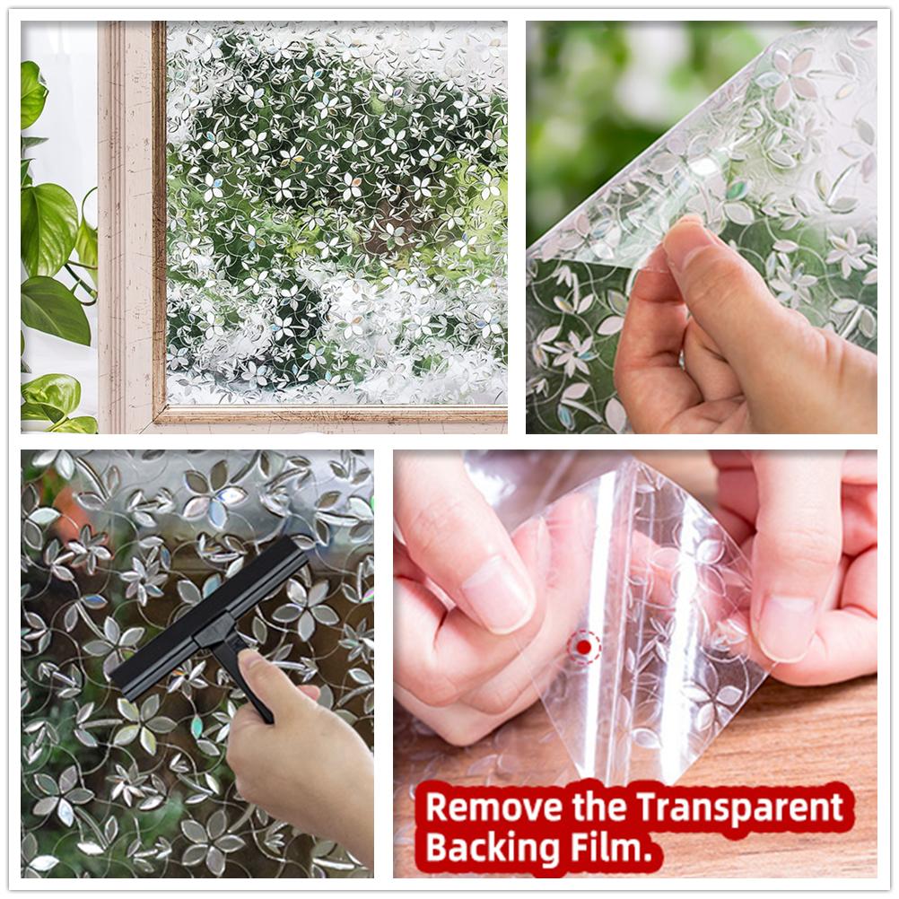 3D полупрозрачная радужная пленка для окон, витражное стекло, виниловая статическая самоклеящаяся пленка, терморегулирующие наклейки на окна для дома