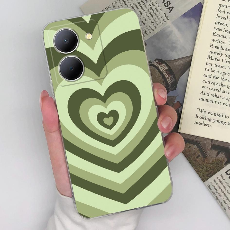 Чехол для Vivo Y02 Y10 Y11 Y12 Y20 Y21 Y30 Y33 Y35 Y36 Модный противоударный защитный прозрачный мягкий силиконовый чехол из ТПУ Love Heart для бампера Vivo