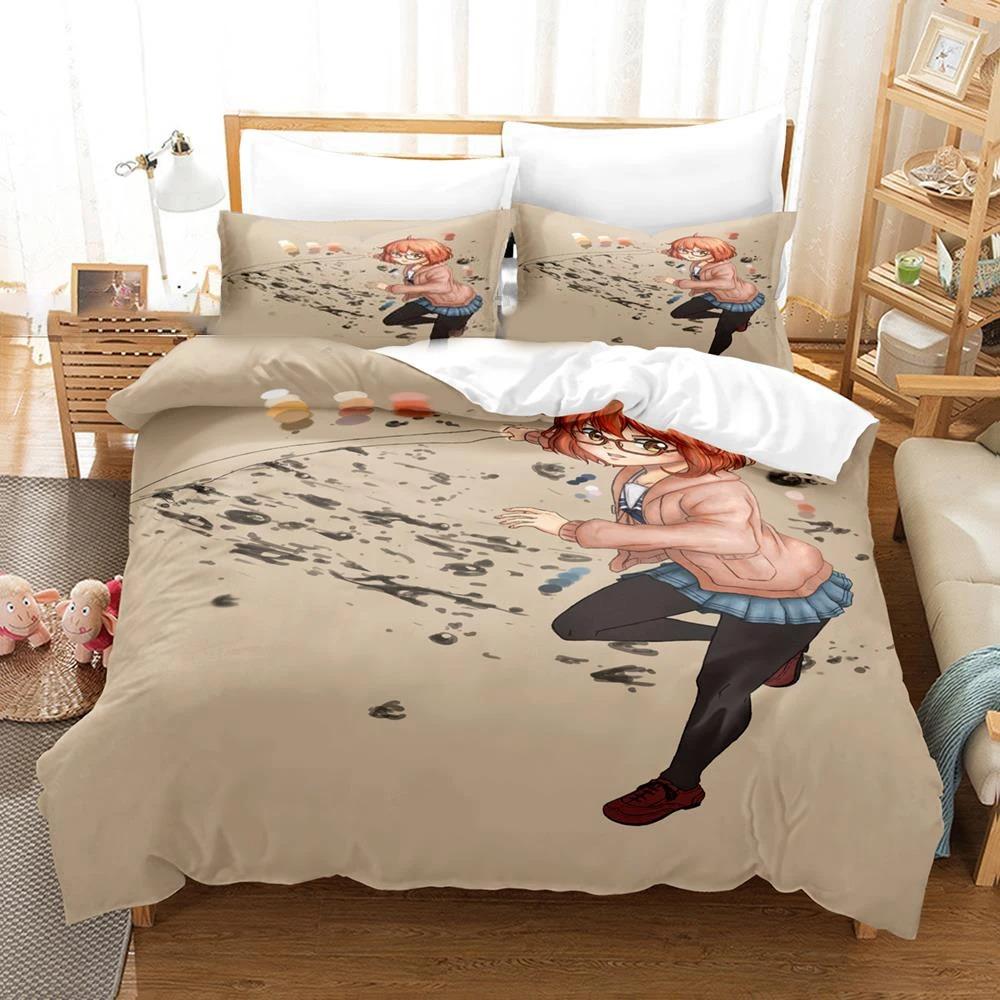 Аниме Beyond the Bound Mirai Kuriyama Комплект постельного белья для мальчиков и девочек Twin Queen Size Пододеяльник для детей и взрослых Домашний текстиль