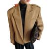 Womens Tailored Wool Blend Blazer Long Sleeve Mid Length Slim Fit Office Fashion