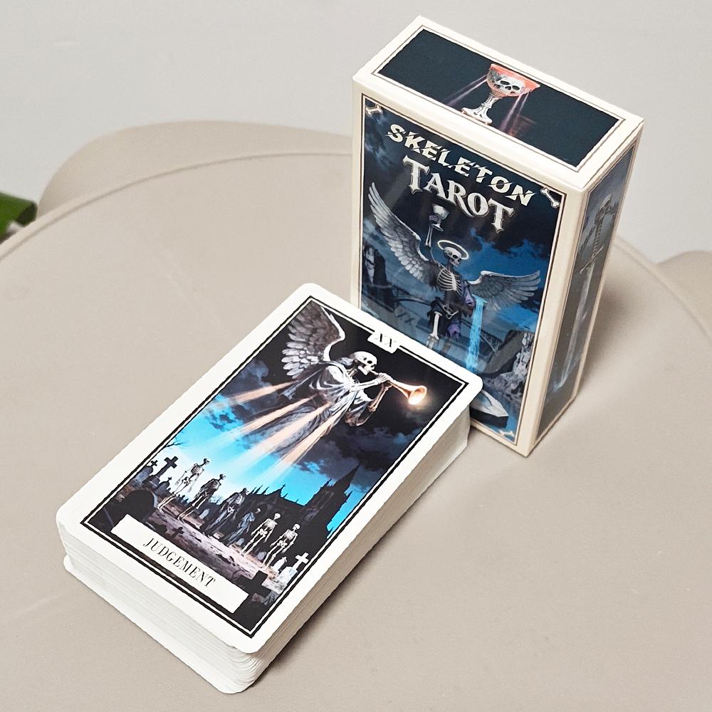 Таро "Скелет" 10,3*6 см - 78 карт Таро в готическом стиле со скелетами для гадания, тематика Dark Fantasy с черепами и костями