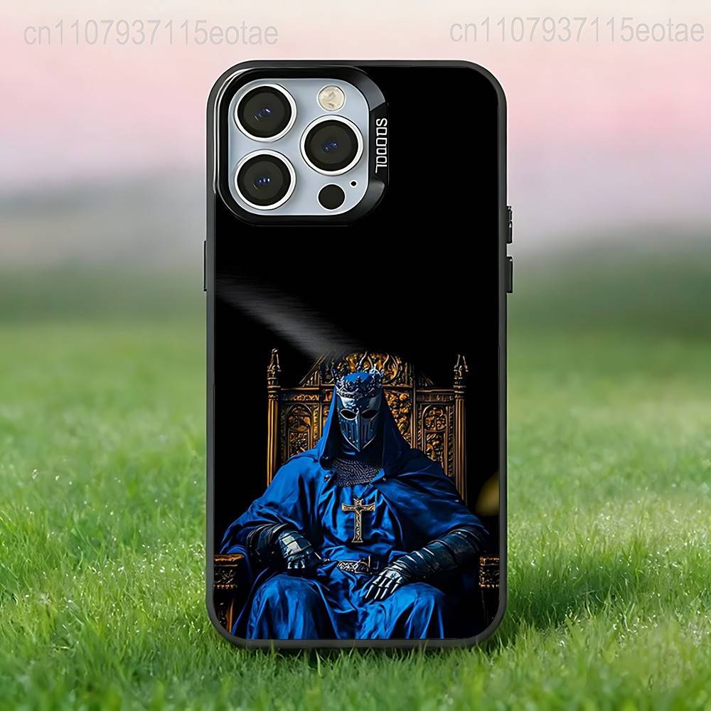 Крестоносец Тамплиер Рыцарь искусство Чехол для телефона Для iPhone 17,16,15,14,13,12,11,Pro,XS,Max,Plus,Mini,SE4,E Черный Матовый Ударопрочный Чехол