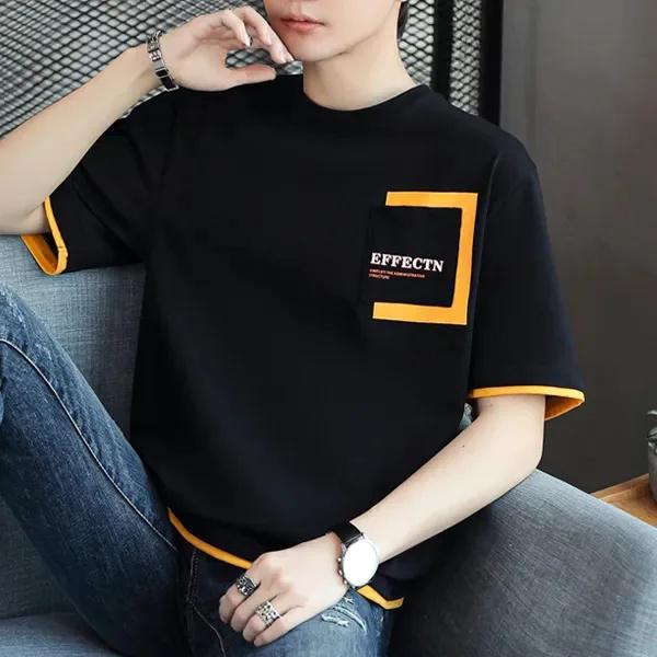 Новая мужская футболка свободного кроя с коротким рукавом Ice Silk со стальным принтом — тренд весны/лета