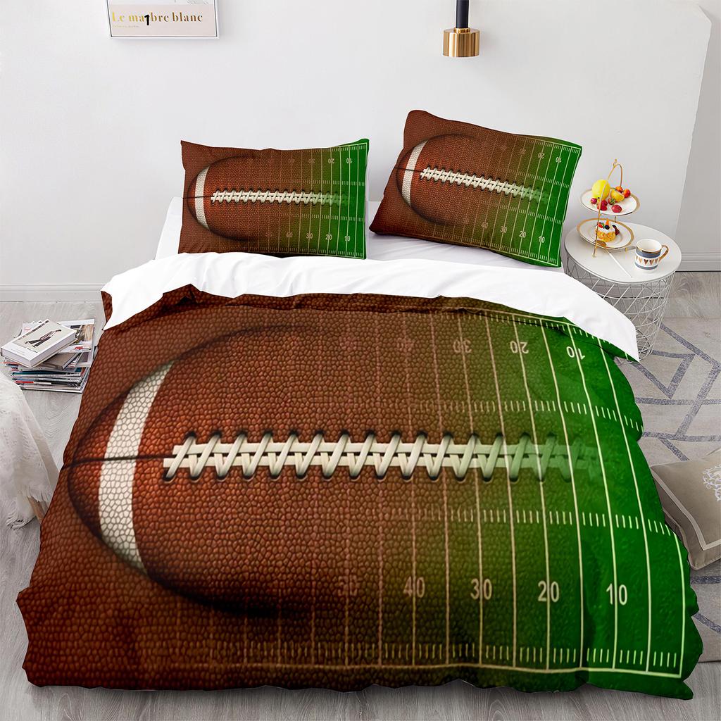 American Football Duvet Cover Set Queen/Full/King Size Skull Bedding Set 3pcs for Kids Boys Teens Sports Gaming Comforter Cover
