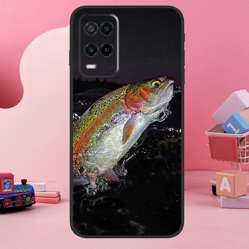 Vintage Trout Fishing Case For Oppo A18 A38 A58 A78 A98 A74 A54 A94 A80 A60 A40 A96 A76 A16 A15 A17 A57 A77 A5 Pro