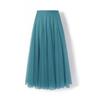Pleated Tulle Midi Skirt Women's Fairy Gauze Skirt Mid-length Swing Long Skirt Dance Skirt Square Dance