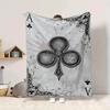 1Pc Ace Clubs Art Flannel Blanket, Soft And Comfortable, Casual Warm, Camping Travel, Christmas, Halloween Xmas Gift. G1222