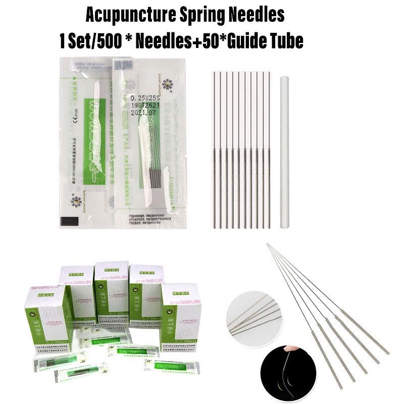 Стерильные иглы для акупунктуры Упаковка 500 штук Одноразовые иглы из нержавеющей стали Тонкий калибр Диаметр 0,16 мм