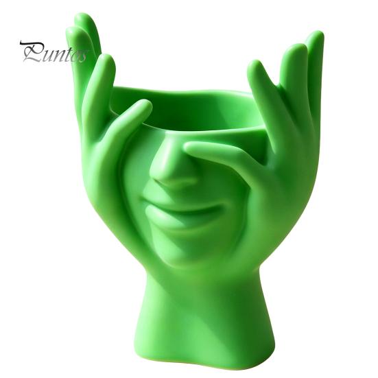 Бохо Настольный Декор для Спальни, 3D Печатная Ваза с Лицом, Держатель для Ручек с Лицом, Арт Декор, Креативный Геометрический Держатель для Кистей для Макияжа, Аксессуар для Гостиной, Цветок