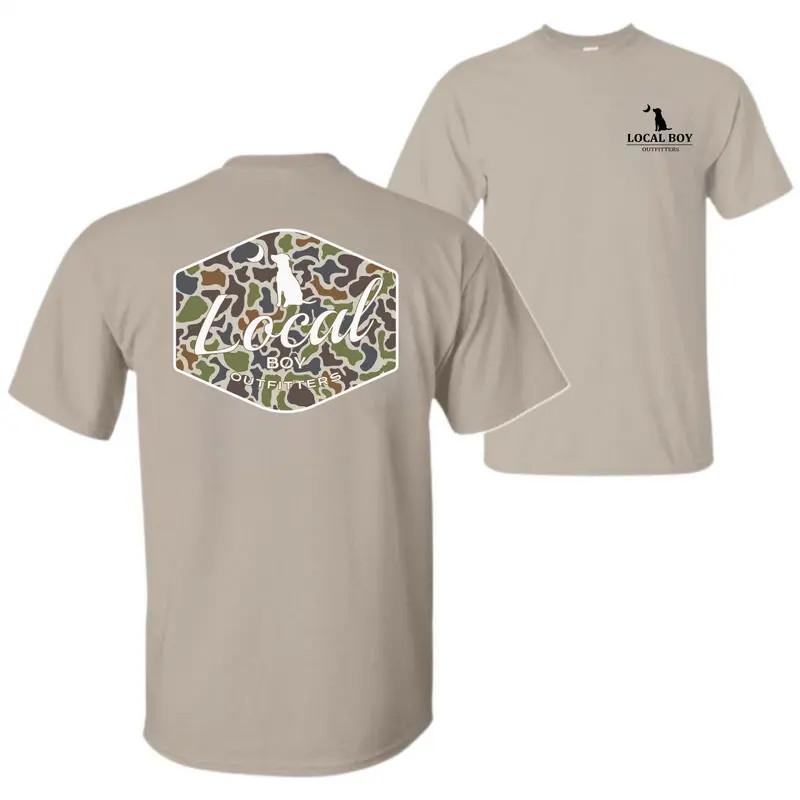 Футболка Local Boy Outfitters – Графика с камуфляжным значком, Унисекс, Классический хлопок, Мужская одежда, Унисекс футболка