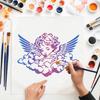 7Pcs 7 Styles Angel PET Hollow Out Drawing Painting Stencils, for DIY Scrapbook, Photo Album, Wing, 210~297x210~297mm, 1pc/style