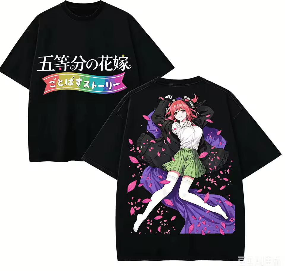 New Harajuku Style The Quintessential Quintuplets T shirt For Anime Fans, High Street Vintage Loose Unisex Couple T shirt