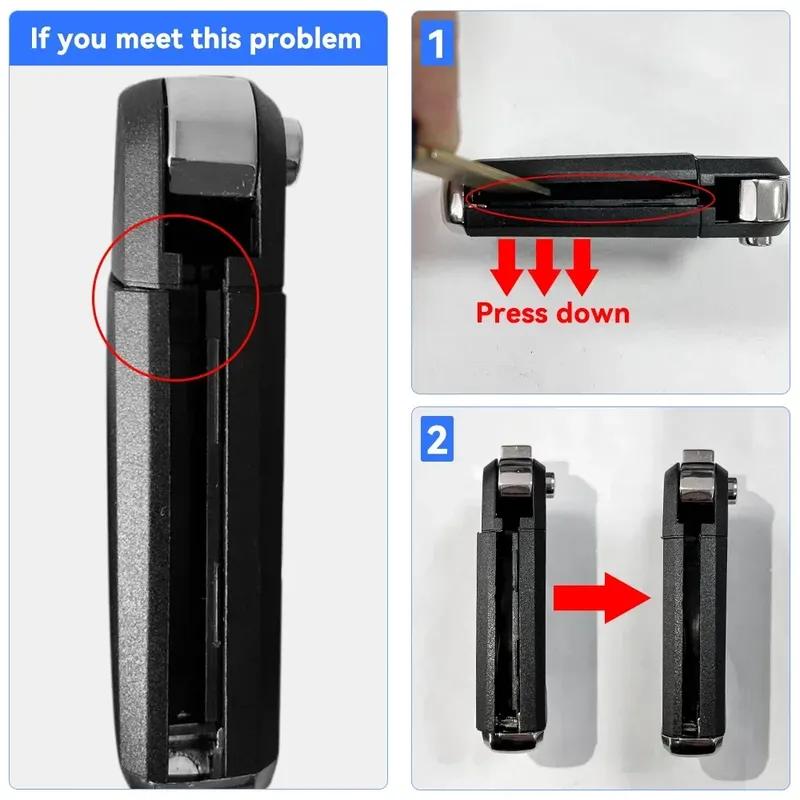 KEYYOU Modified 3 Buttons Remote Flip Folding Car Key Shell Case For VW Golf 4 5 Passat B5 B6 polo Touran Jetta Seat Skoda