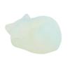 Crystal Sleeping Cat Stone 3.6x3.4x2cm Cute Crystal Cat Statue Office Desk Decoration White Protein