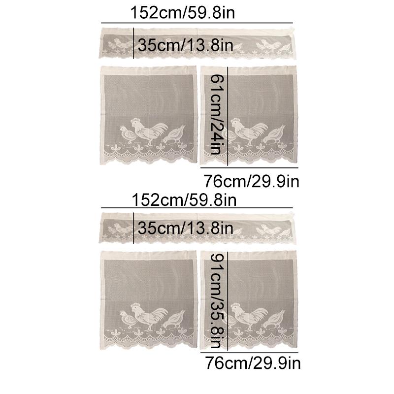 3 шт./набор Жаккардовое кружево DIY Европейская кофейная занавеска Белая вязаная кухонная полупрозрачная