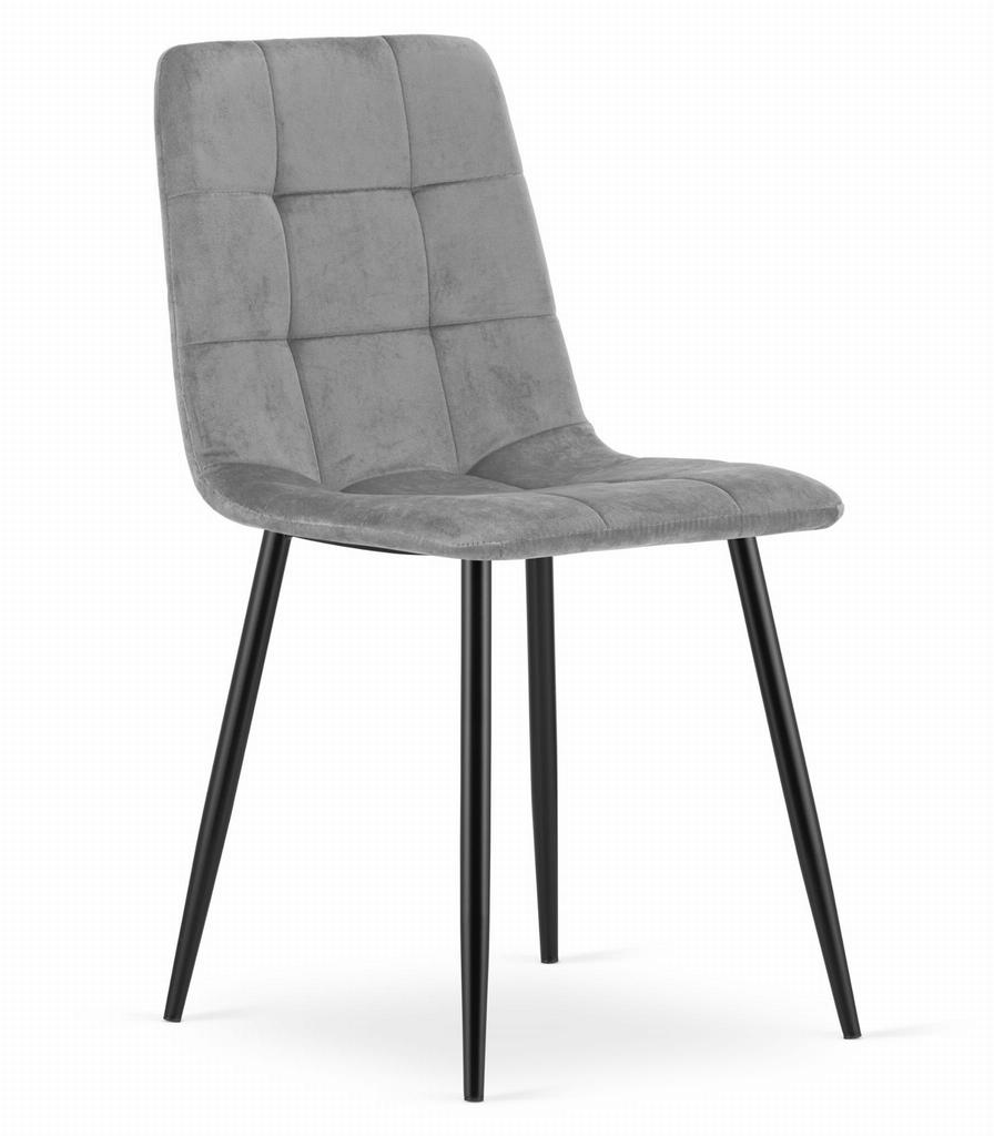 Kara Chair - Light Gray Velvet / Black Legs X 1