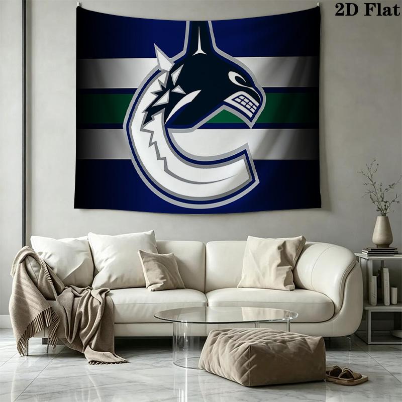 Vancouver Canucks Wall Tapestry Aesthetic Wall Hanging Printed Fabric Blanket Decorative Tapestries for Bedroom Living Room Home Decor
