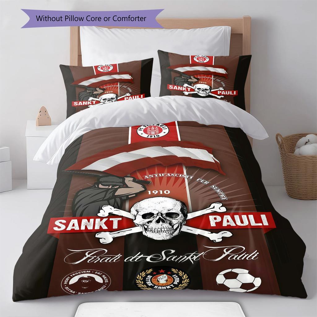 St. Pauli logo Bedding Quilt Set Quilt Cover Pillowcase Home Decoration Birthday Gift (1 * duvet cover + 2 * pillowcase, without core)