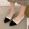 Pointed Large Size Splicing Flat Shoes Women's Boat Shoes Commuter Work Shoes Shallow Mouth Fashion Women's Single Shoes