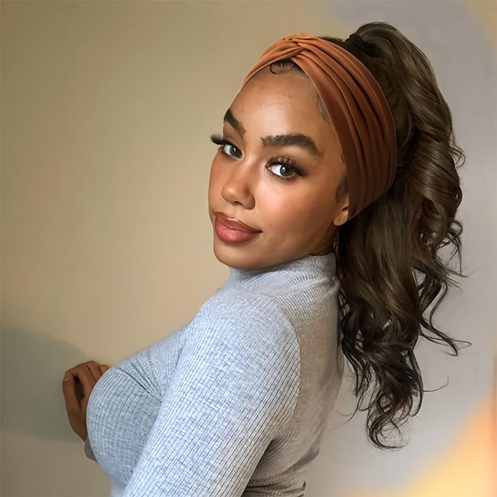 Набор из 4 женских широких повязок на голову в нежном богемном стиле, подходит для йоги, бега, спортивных аксессуаров для волос