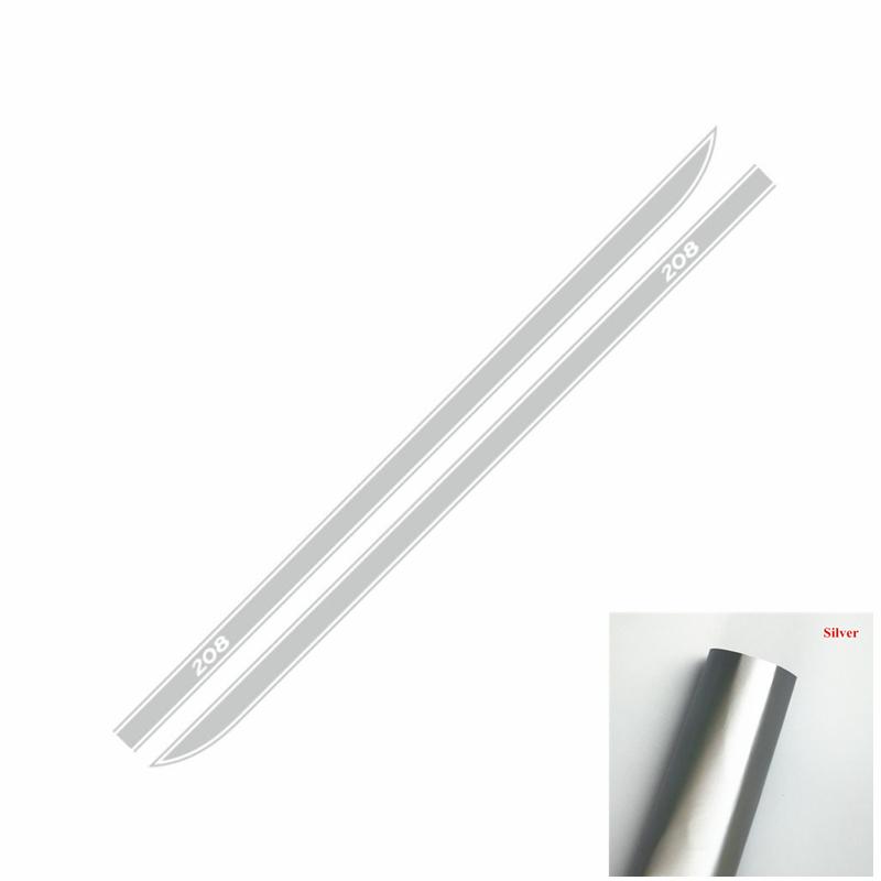 2pcs Car Door Side Skirt Sticker For Peugeot 208 GTI 3-5 Door Auto Body Decor Vinyl Decal Racing Style Accessories Sport Stripes