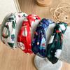 Merry Christmas Printed Knitting Knot Headband for Women Girls Party Hairbands Fashion Ladies Festival Headwear