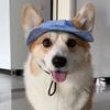 Corgi Sun Hat Pet Cap with Ear Holes Dog Sun Cap with Adjustable Neck Strap for Small And Medium Sized Pets Outdoor Sun Protection