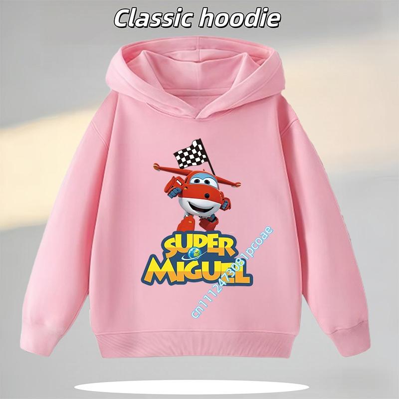 2026 Boys' Sport Shirt - Girls' Casual Top - Cartoon Print - Autumn/Winter Long-Sleeve Super Wings Children's Hooded Sweatshirt