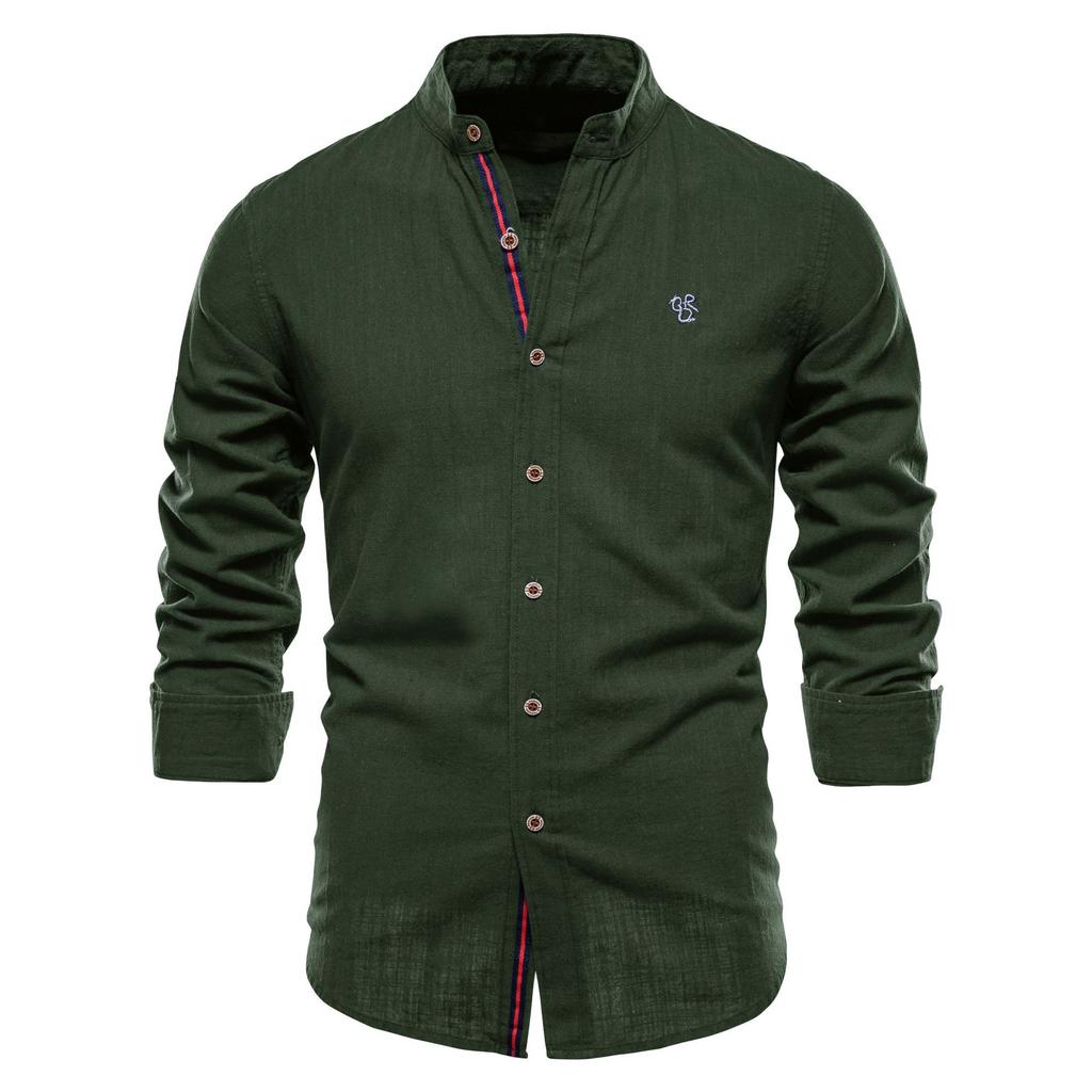 S1120520 Long-sleeved Shirts Cotton Linen Men's Tops