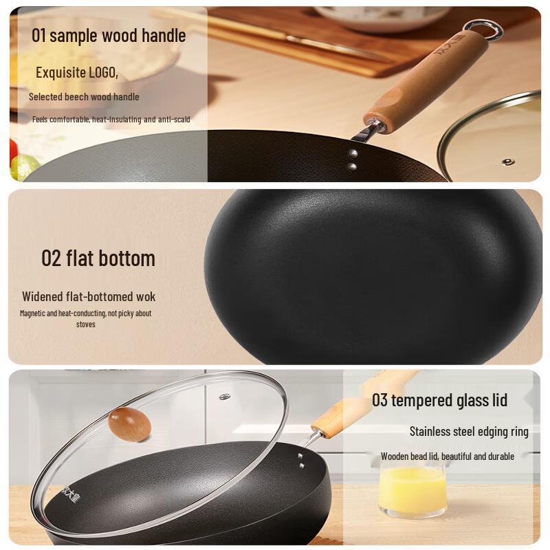 Cooker King Non-Coated Wrought Iron Stir-Fry Pan