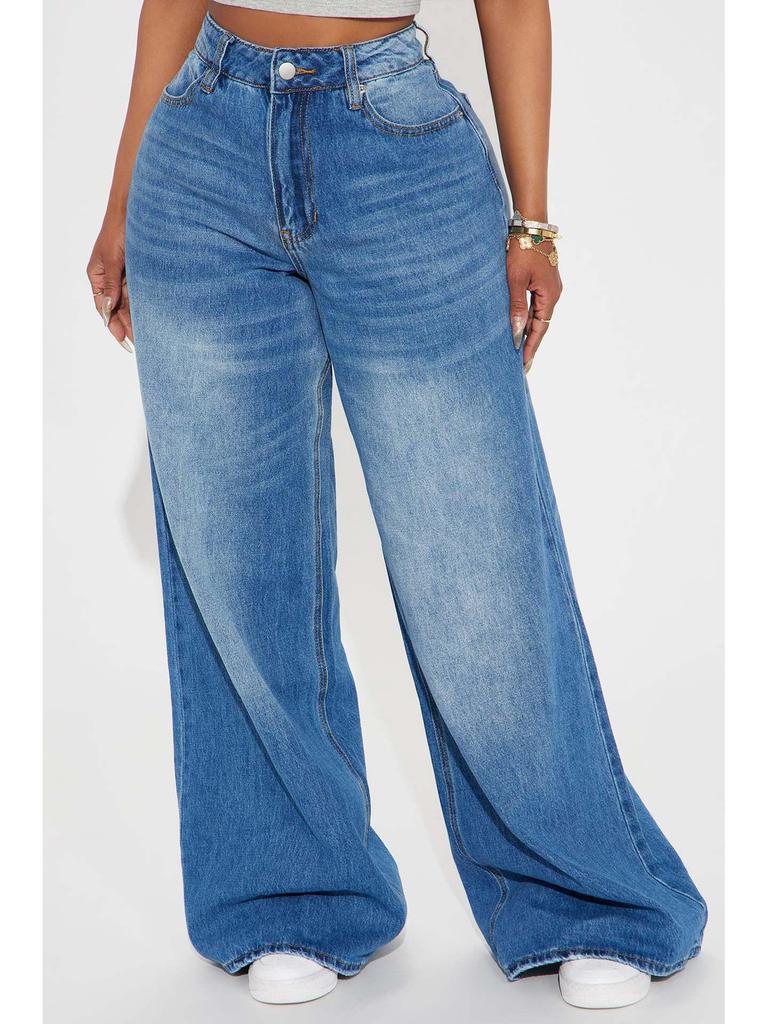 Y2K Women's Retro Washed Wide-Leg Baggy Jeans