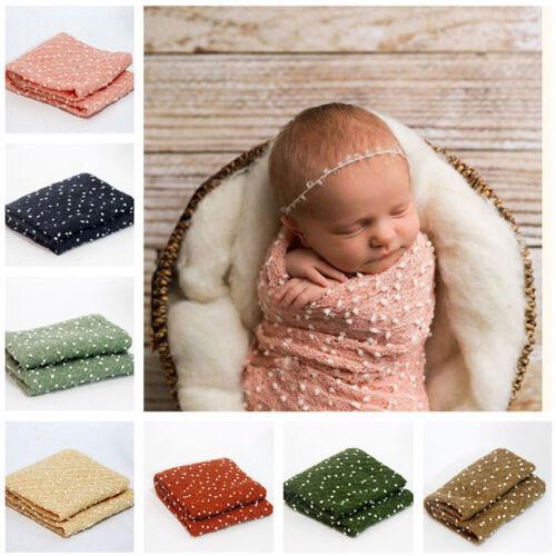 Baby Photography Newborn Blanket Knit Stretch Wrap Infant Photoshoot Tool Prop