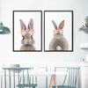 Кролик, хвост кролика, цветок, животное, скандинавское настенное искусство, холст, картина, детские постеры и принты, настенные картины, декор детской комнаты без рамки