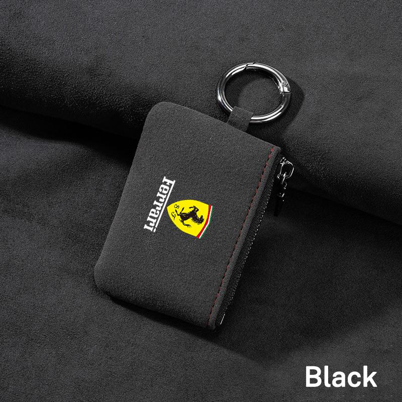 Car Key Bag Cover Case Suede Leather Key Wallet for Ferrari sp3 488 sf90 f40 f8 458 296 Purosangue Roma 599 612 Auto Accessories MQ3