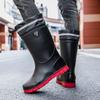 Rain Shoes Men's Medium Tube Water Shoes Waterproof Glue Shoes Kitchen Takeaway Rider Special Overshoes Velvet Warm Rain Boots